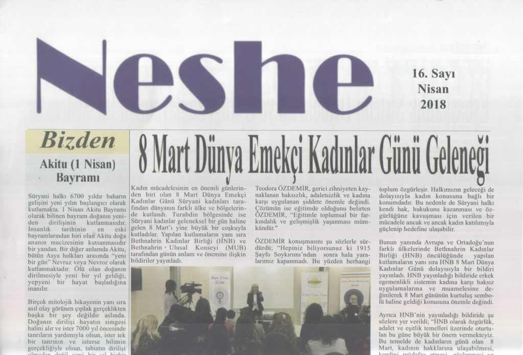 Neshe Bülteni, Sayı 16, Nisan 2018