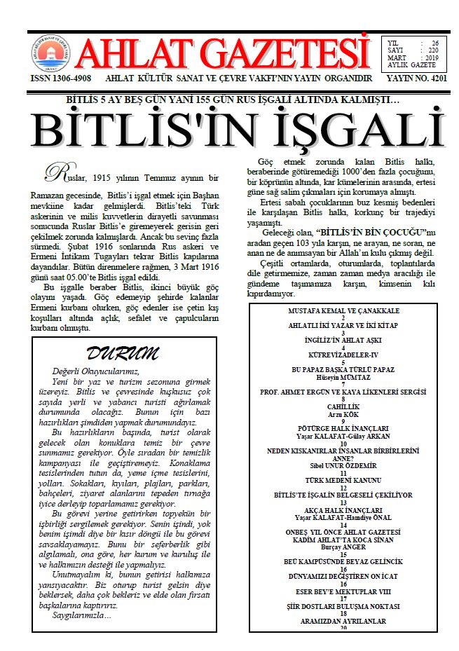 Ahlat Gazetesi, Sayı 220