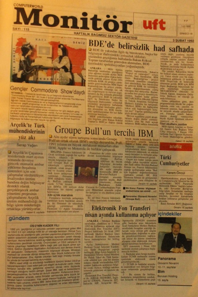 Computer World Monitör Gazetesi, 3 Şubat 1992, Sayı 115