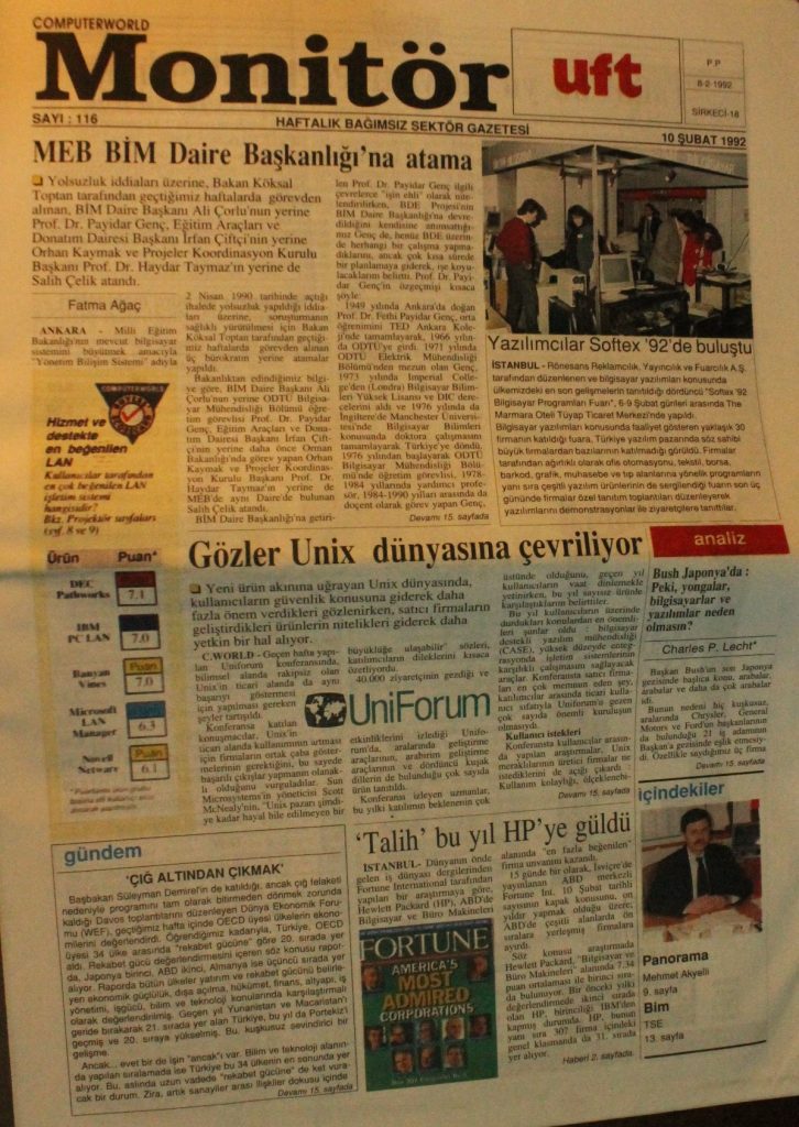 Computer World Monitör Gazetesi, 10 Şubat 1992, Sayı 116