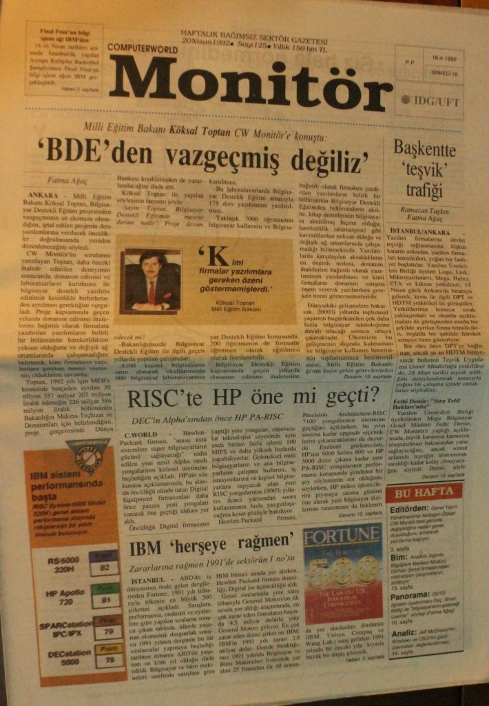 Computer World Monitör Gazetesi, 20 Nisan 1992, Sayı 125