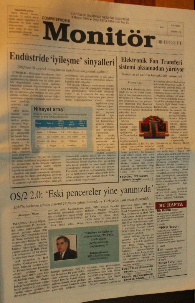 Computer World Monitör Gazetesi, 4 Mayıs 1992, Sayı 127