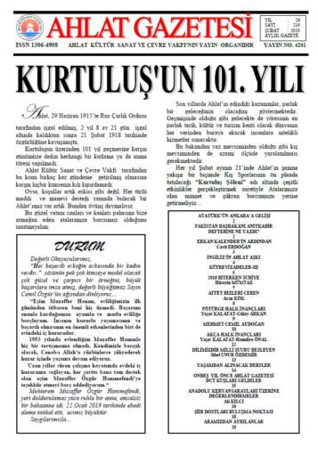 Ahlat Gazetesi, Sayı 219